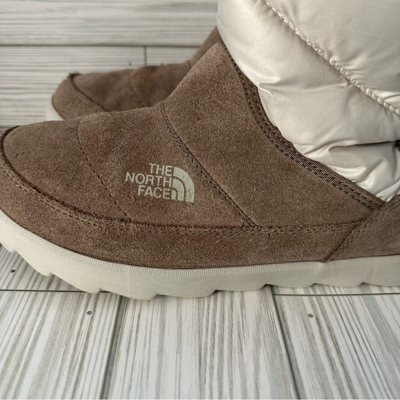 The North Face Thermoball Roll Down Pull On Winter Boots Leather Womens - Picture 5 of 11